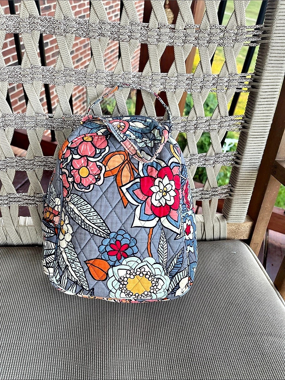Vera Bradley Floral Shoulder Bag in Blue & Pink